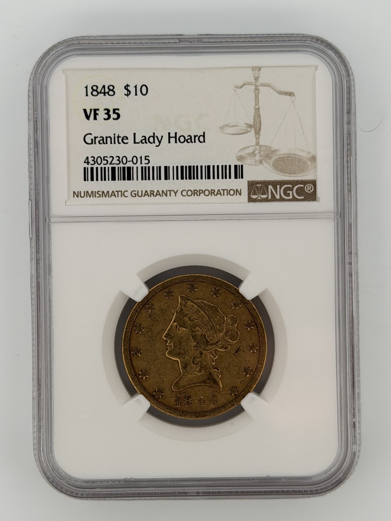 1848 Liberty Head Eagle $10 Gold (Granite Lady Hoard) NGC VF35 - $10 Liberty Eagles from Lone Star Coins