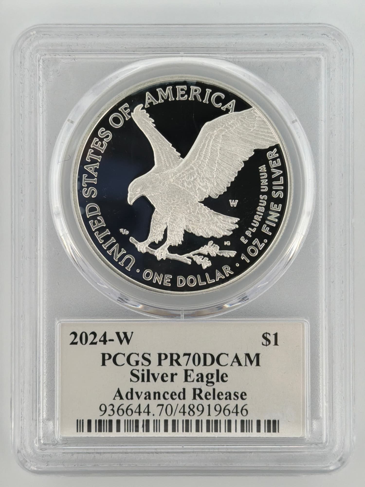 2024-W Proof Silver Eagle $1 PCGS PR70DCAM Advanced Release – Emily Damstra - Graded Silver American Eagles from Lone Star Coins