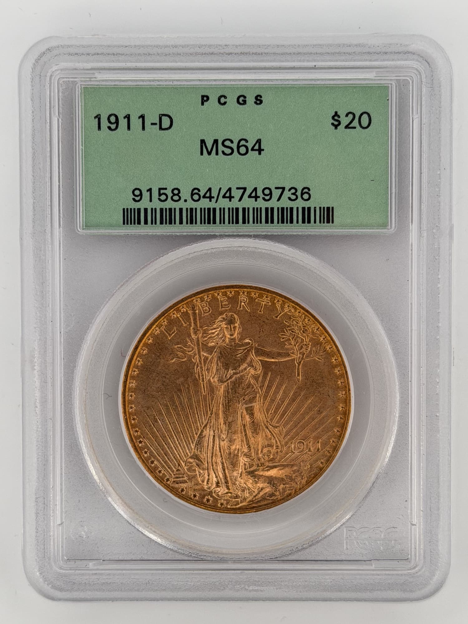 1911-D $20 Gold Double Eagle PCGS MS64 - $20 Saint-Gaudens Double Eagles from Lone Star Coins
