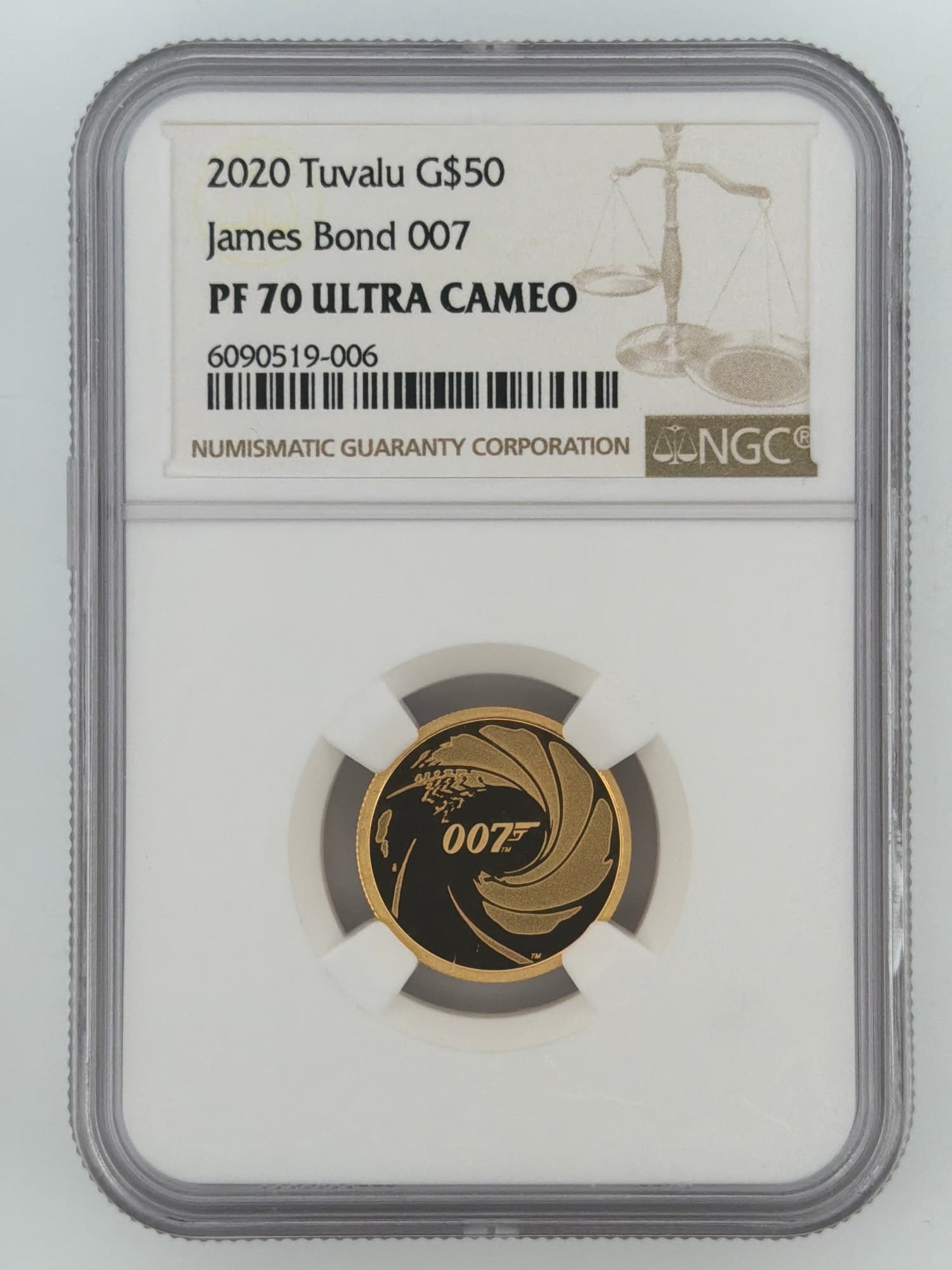 2020 Tuvalu James Bond 007 Gold $50 1/4 oz NGC PF70 Ultra Cameo - Graded Gold Foreign (BU) from Lone Star Coins