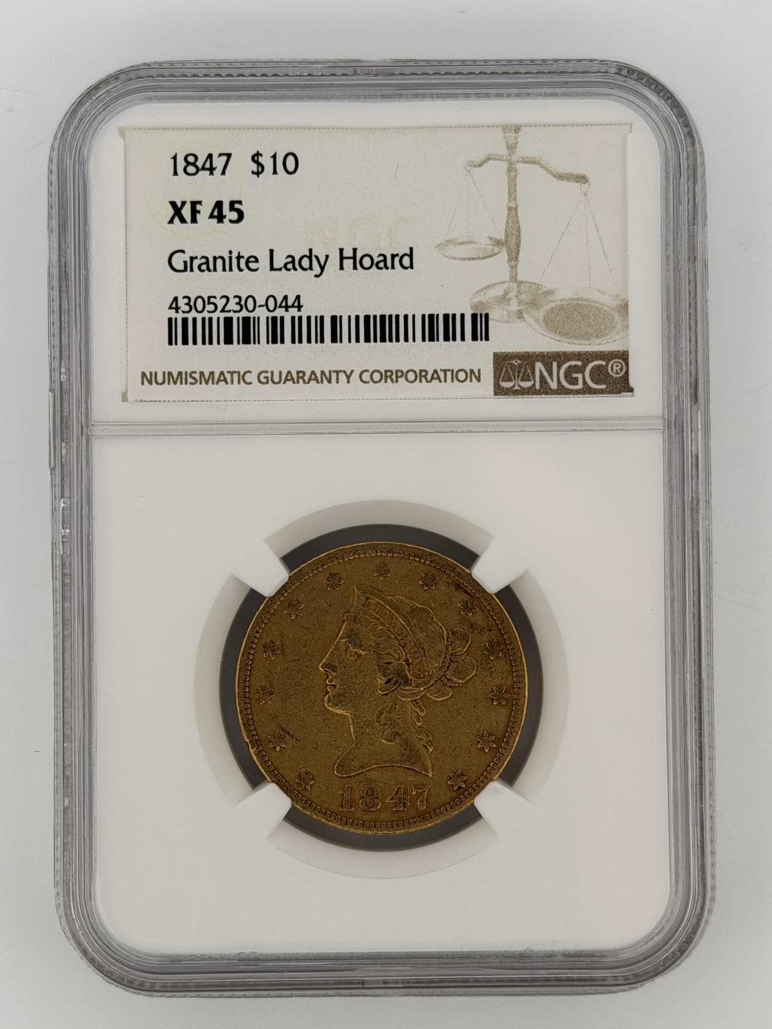 1847 Liberty Head Eagle $10 Gold (Granite Lady Hoard) NGC XF45 - $10 Liberty Eagles from Lone Star Coins