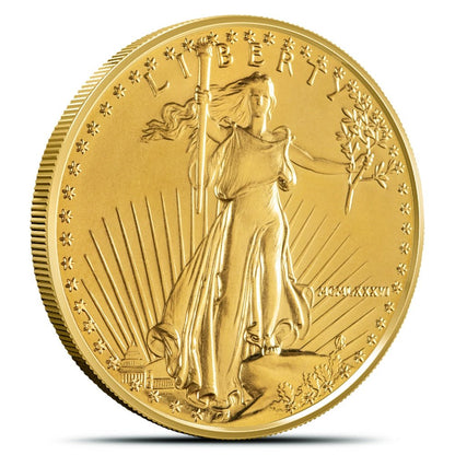 1 oz American Gold Eagle Coin – Obverse with Lady Liberty Holding Torch (Random Year)