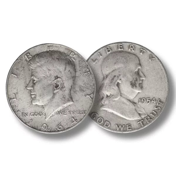 $10 Face 90% US Silver Half Dollars (Random Design)