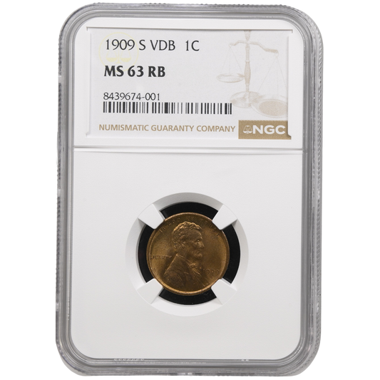 1909-S VDB Lincoln Cent | NGC MS63 RB